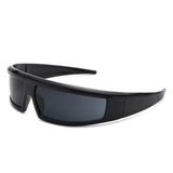 HS1222 - Rectangle Y2K Futuristic Sports Flat Top Wrap Around Wholesale Sunglasses