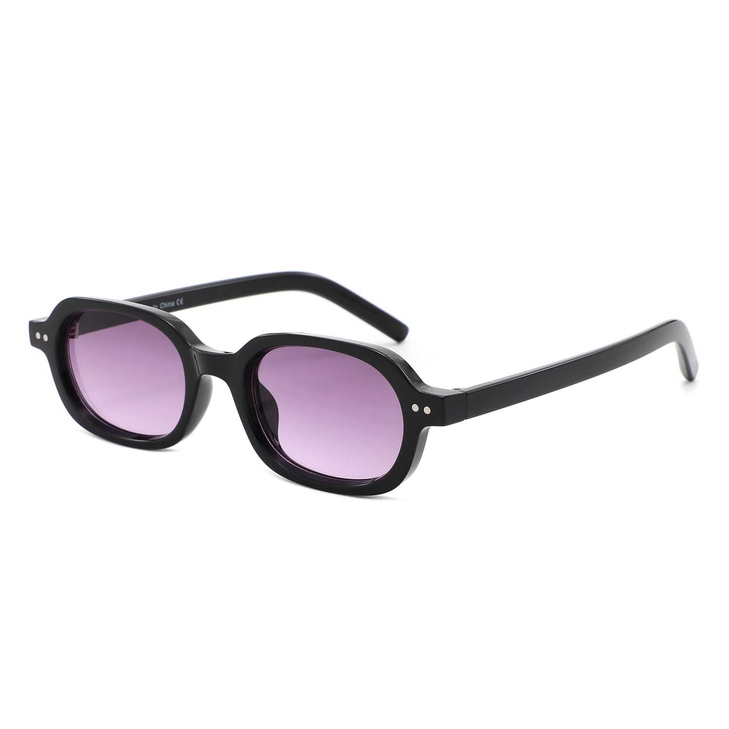 S1255 - Retro Oval Rectangle Chunky Frame Sunglasses - Iris Fashion