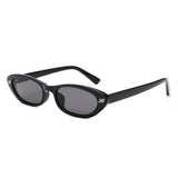 HS2233 - Slim Retro Geometric Oval Narrow Wholesale Sunglasses