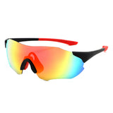 Y5004 - Sport Polarized Wrap Shield Rimless Photochromic Mirrored Wholesale Sunglasses