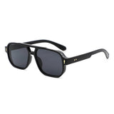 HS1433 - Oversized Brow-Bar Square Aviator Sunglasses