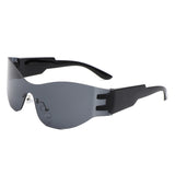 HW1013 - Futuristic Mirrored Cyberpunk Sport Reflective Shield Wholesale Sunglasses