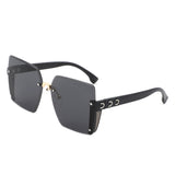 HW2066 - Rimless Fashion Square Flat Top Wholesale Sunglasses