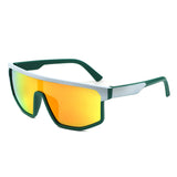 HS2202 - Sporty Retro Futuristic Visor Mirrored Square Wholesale Sunglasses