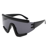 HS2195 - Futuristic Shield Oversize Wraparound Visor Wholesale Sunglasses