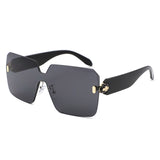 HS2198 - Oversize Rimless Fashion Shield Square Wholesale Sunglasses
