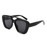 HS1367 - Oversized Bold Brow-Bar Square Wholesale Sunglasses