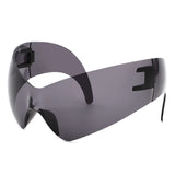 HS2170 - Rimless Modern Oversize Color Pop Curved Wholesale Sunglasses
