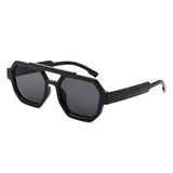 HS1342 - Square Geometric Block Brow-Bar Aviator Wholesale Sunglasses
