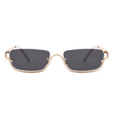 HJ2098 - Rectangle Retro Semi-Rimless Modern Tinted Wholesale Sunglasses