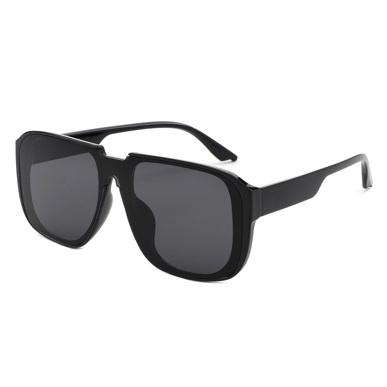 HS1405 - Oversized Flat Top Square Sunglasses - Iris Fashion