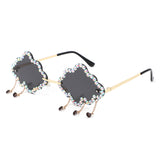 HJ2095 - Rimless Cloud Shape Hanging Charms Wholesale Sunglasses