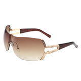 HJ3029 - Rectangle Rimless Fashion Luxury Women Oversize Wholesale Sunglasses