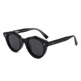 P/C028-1 - Chunky Round Keyhole Retro Sunglasses - Iris Fashion