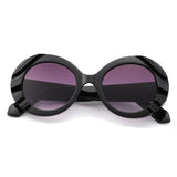 HS1314 - Women Round Sculpted Fashion Chunky Oval Wholesale Sunglasses