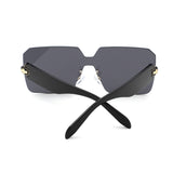 HS2198 - Oversize Rimless Fashion Shield Square Wholesale Sunglasses