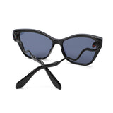 HS2207 - Oversized Square Cat-Eye Wavy Temples Sunglasses - Iris Fashion
