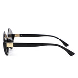 HS1421 - Geometric Semi-Rimless Polygon Sunglasses