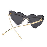 HJ2106 - Rimless Heart-Shaped Gradient Gold-Temple Wholesale Sunglasses