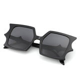 HS1295 - Square Irregular Bat Wing Shape Flat Top Wholesale Sunglasses