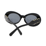 HS2206 - Oval Clout Goggles Retro Zigzag Arms Fashion Wholesale Sunglasses