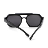 HS1342 - Square Geometric Block Brow-Bar Aviator Wholesale Sunglasses