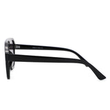 S1265 - Retro Aviator Double Bridge Square Sunglasses - Iris Fashion