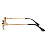 HJ2150 - Slim Metal Geometric Cat Eye Sunglasses