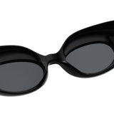 HS1430 - Chunky Retro Thick Frame Fashion Oval Sunglasses