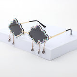 HJ2095 - Rimless Cloud Shape Hanging Charms Wholesale Sunglasses
