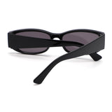 S1266 - Slim Narrow Rectangle Gold Accent Fashion Sunglasses - Iris Fashion