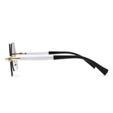 HJ2143 - Rimless Hexagon Gradient Gold-Temple Wholesale Sunglasses