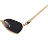 HJ2150 - Slim Metal Geometric Cat Eye Sunglasses