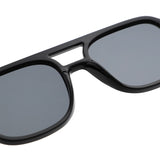 HS1426 - Square Brow-Bar Fashion Aviator Sunglasses