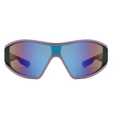 S1258 - Oversize Sport Wraparound Shield Wholesale Sunglasses