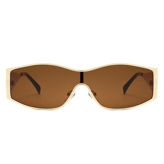 HJ2120 - Oversize Rectangle Wrap Shield Flat-Top Wholesale Sunglasses