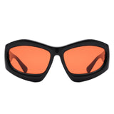 S1223 - Geometric Square Tinted Oversize Chunky Fashion Wholesale Sunglasses