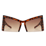 HS1286 - Geometric Square Semi-Rimless Cat Eye Oversize Fashion Wholesale Sunglasses