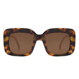 S1239 - Square Chunky Flat Top Thick Frame Fashion Wholesale Sunglasses