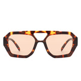 HS1337 - Square Brow-Bar Retro Tinted Aviator Wholesale Sunglasses