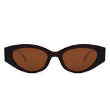 S2144 - Slim Cat Eye Gold Metal Fashion Women Sunglasses - Iris Fashion