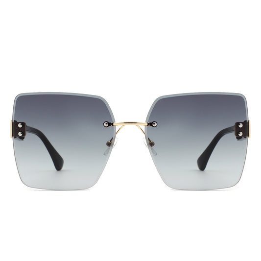 HW2067 - Women Oversize Fashion Rimless Square Wholesale Sunglasses