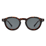 HS1385 - Retro Round Rivet Circle Tinted Lens Wholesale Sunglasses