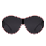 S2127 - Oversize Oval Retro Circle Fashion Curved Round Wholesale Sunglasses