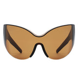 HW1014 - Futuristic Oversize Shield Wrap Around Tinted Wholesale Sunglasses