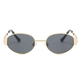 9883 - Retro Oval 90s Vintage Fashion Round Wholesale Sunglasses