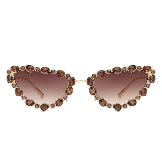 HJ2064 - Women Cat Eye Rhinestone Luxury Fashion Wholesale Sunglasses