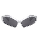HS1344 - Futuristic Sleek Wraparound Bold Fashion Y2K Wholesale Sunglasses