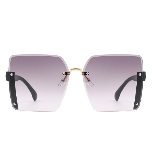 HW2066 - Rimless Fashion Square Flat Top Wholesale Sunglasses