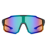 HY1023 - Oversized Sport Mirrored Shield Performance Sunglasses
